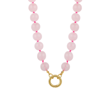 Collar con broche frontal y beads redondos de piedras naturales