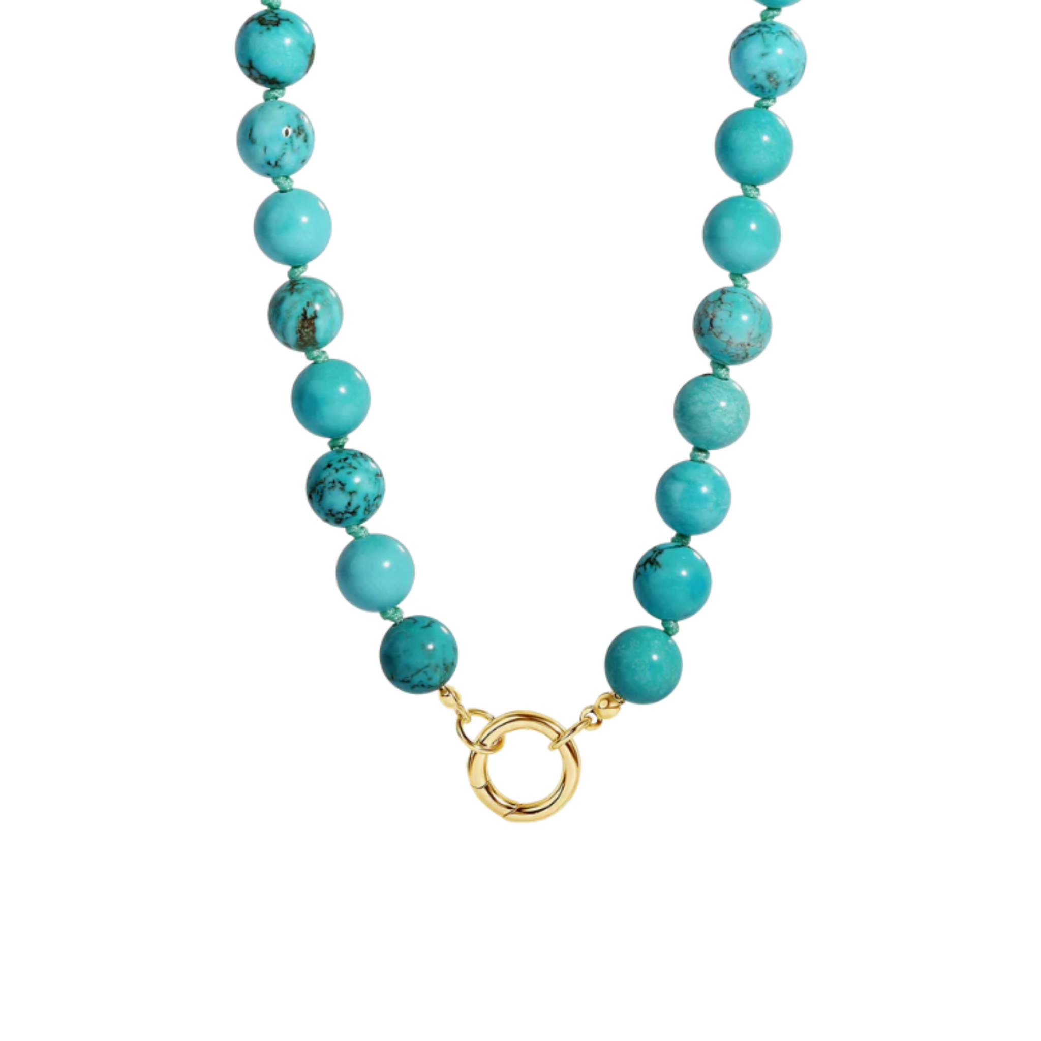 Collar con broche frontal y beads redondos de piedras naturales