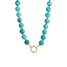 Collar con broche frontal y beads redondos de piedras naturales