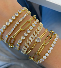 Tennis Bracelet con Circonias Heartshape