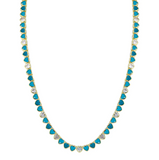 Tennis Necklace con Turquesas y Circonias Heartshape