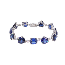 Pulsera tennis con zafiros multishape