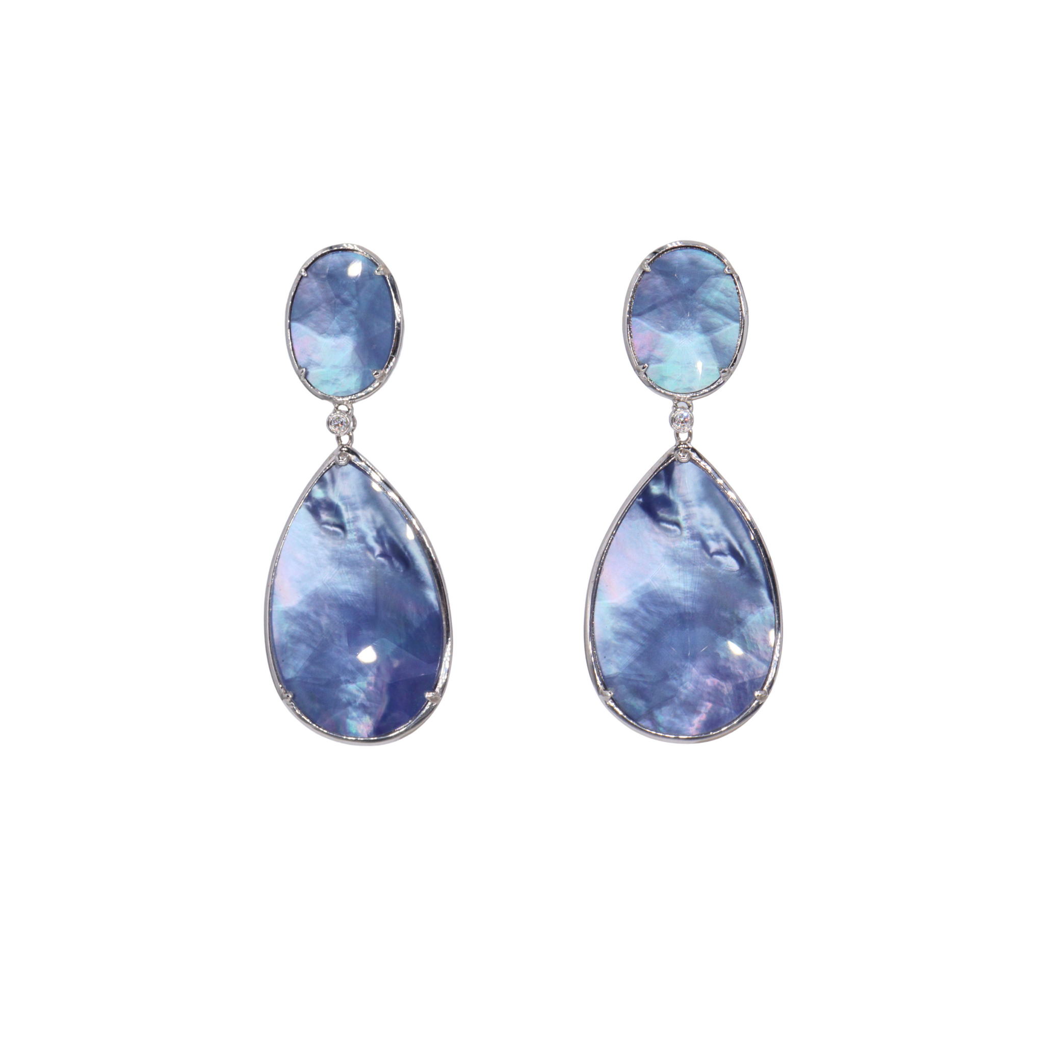 Aretes de noche con piedra nácar