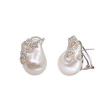 Aretes con perlas barrocas y diamantes