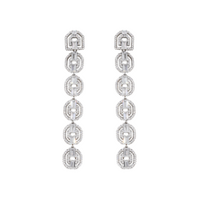 Aretes largos con circonias corte emerald