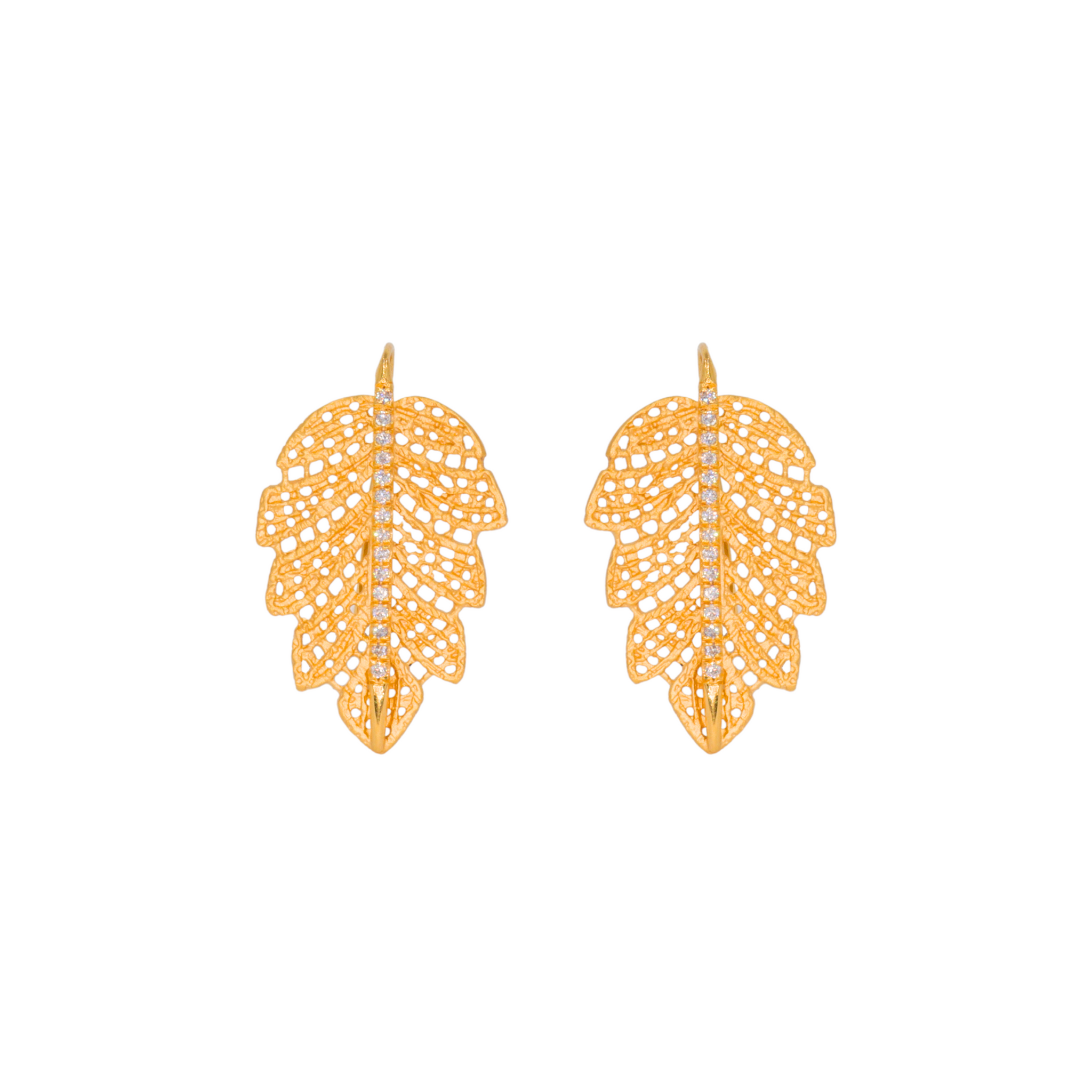 Aretes con diseño de hojas