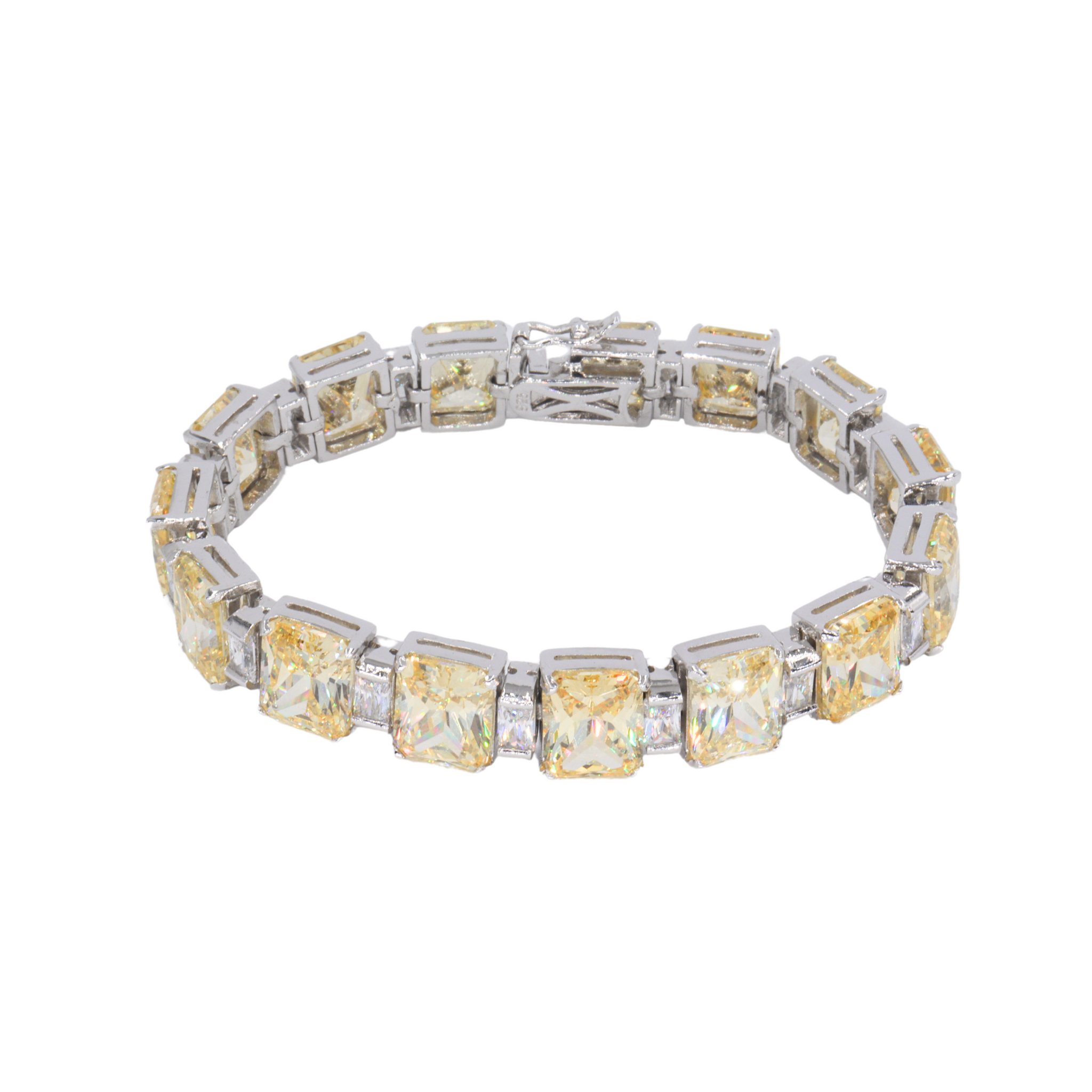 Pulsera de noche con canary stones en corte princess