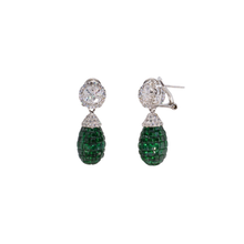 Aretes con esmeraldas y circonias