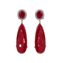 Aretes con statement drop de rubí