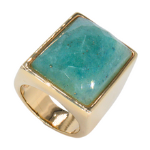 Anillo statement con cuarzo verde