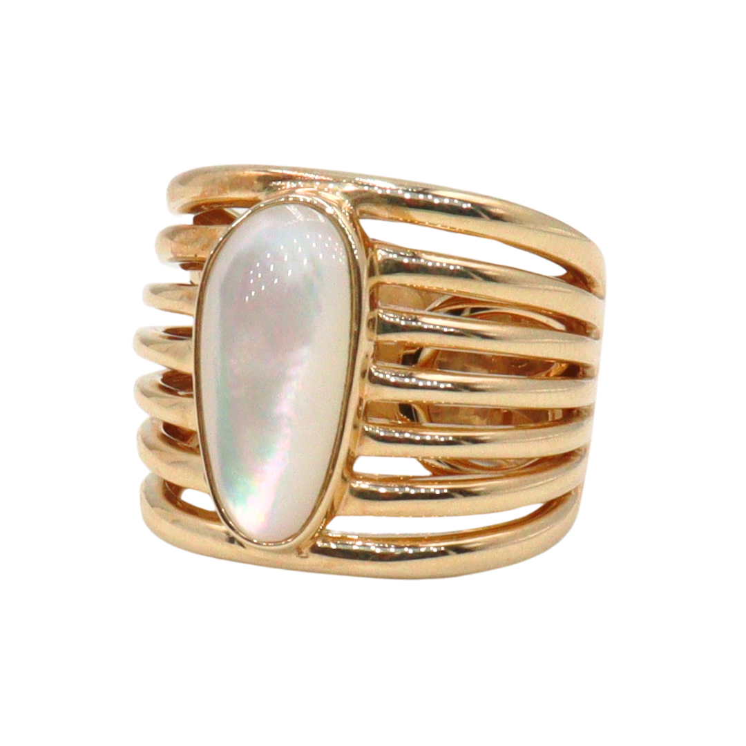 Anillo multilayer con madre perla
