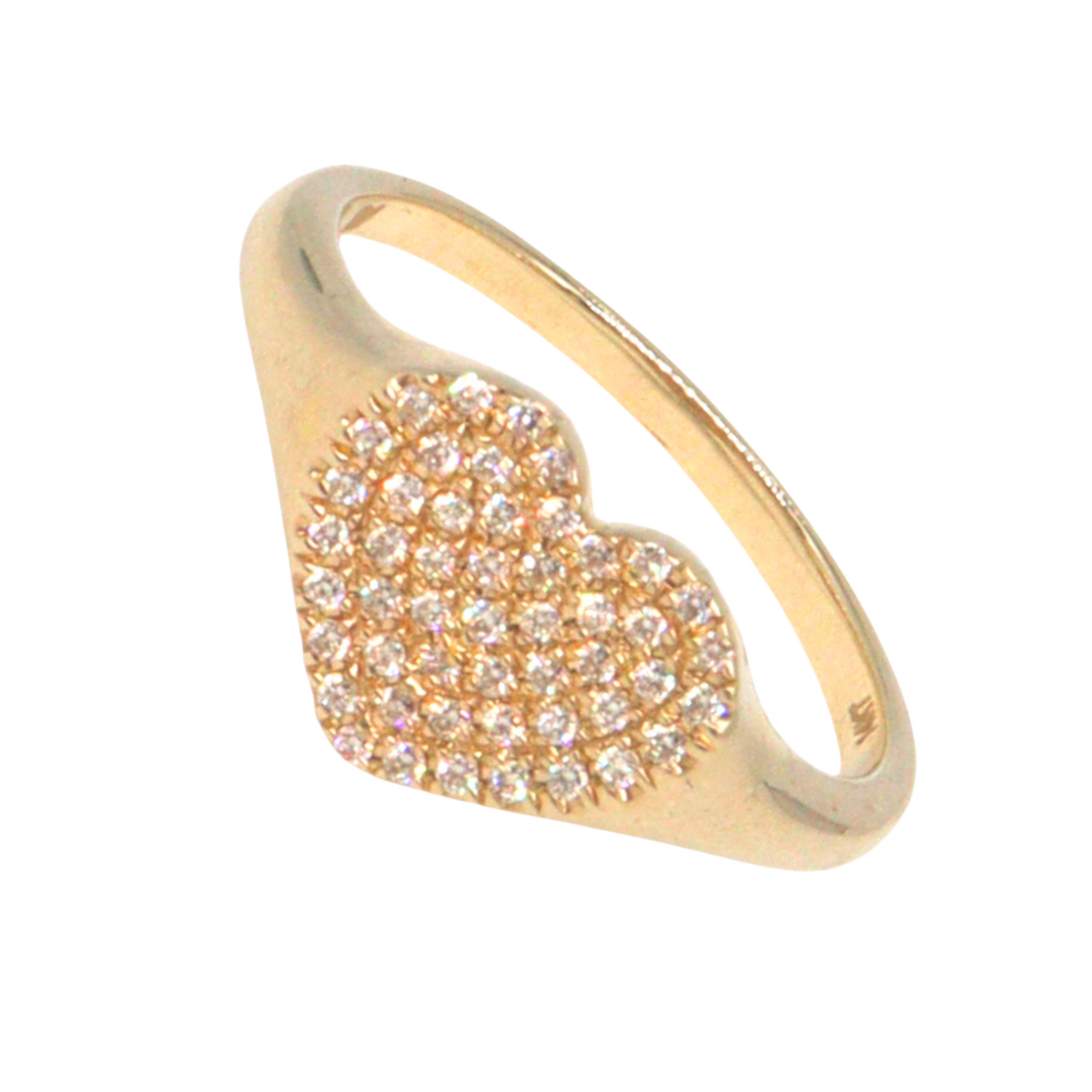 Anillo de corazón con diamantes