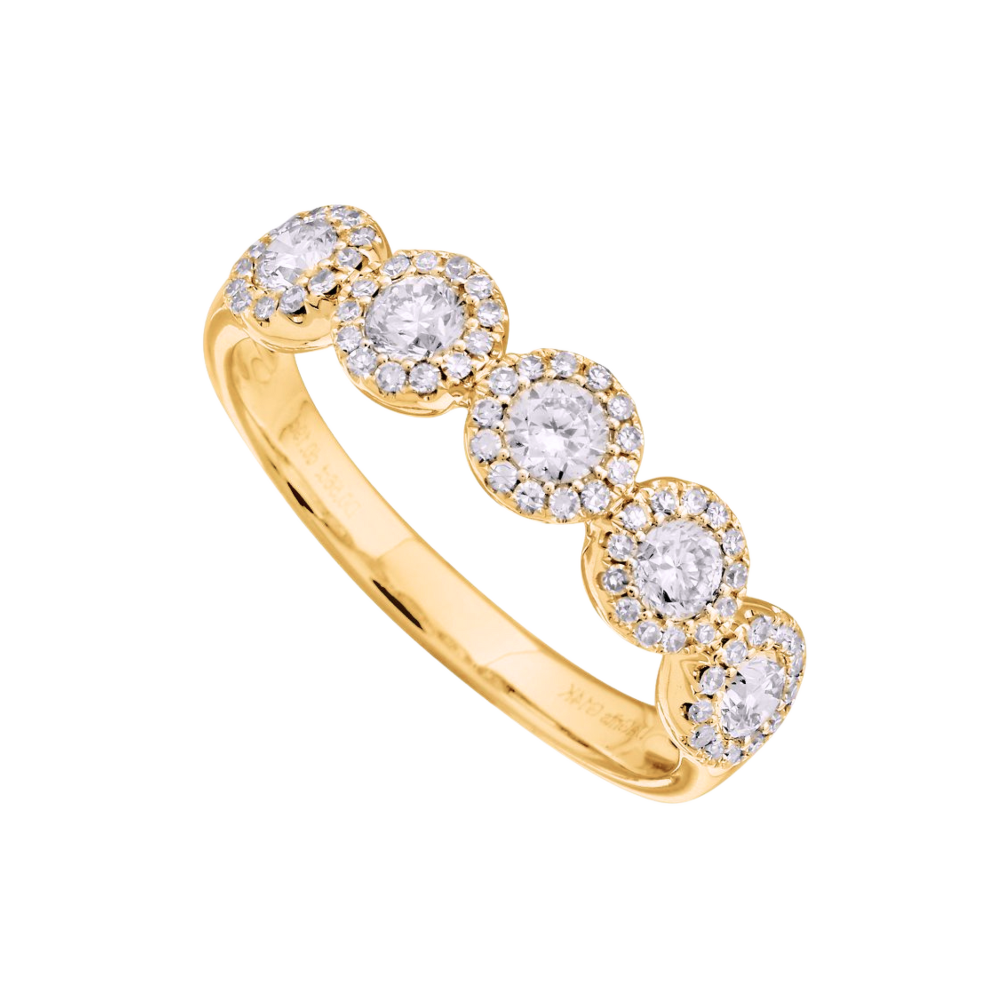 Anillo de oro amarillo 14k con diamantes 0.53CTD