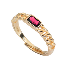 Anillo cuban links de plata 925 bañado en oro de 18k y circonia.