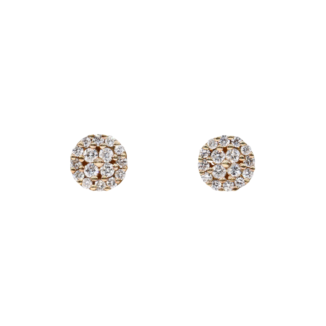 Studs Illusion redondos con diamantes