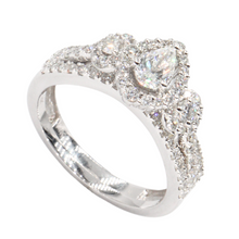 Set de anillos de matrimonio con drop diamonds