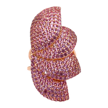 Anillo con pétalos en paveé de tonos rosa