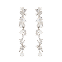 Aretes de noche en plata 925 con baño de oro y  circonias