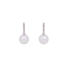 Aretes con perlas y diamantes