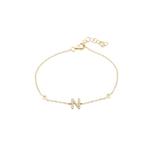 Pulsera con letra de diamantes