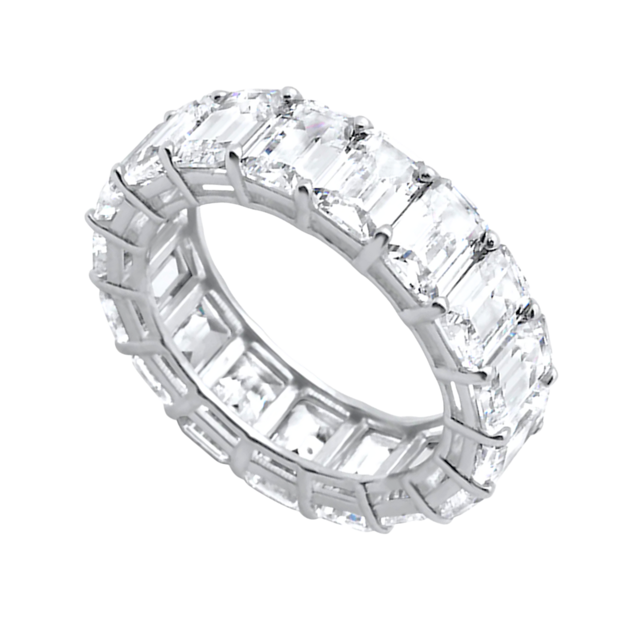 Anillo eternity de circonias corte emerald
