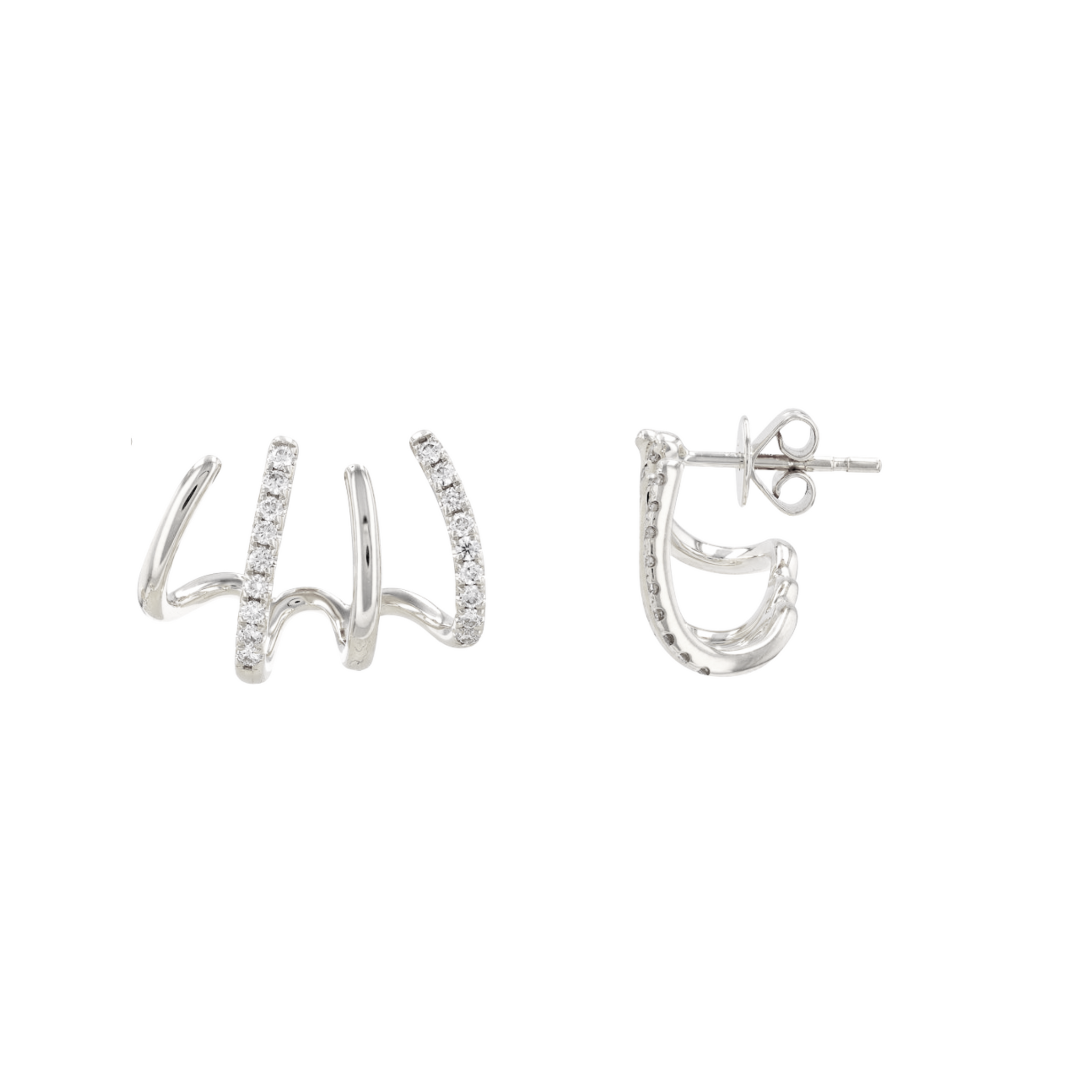 Aretes estilo Claw con diamantes