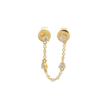 Piercing doble con cadena de diamantes