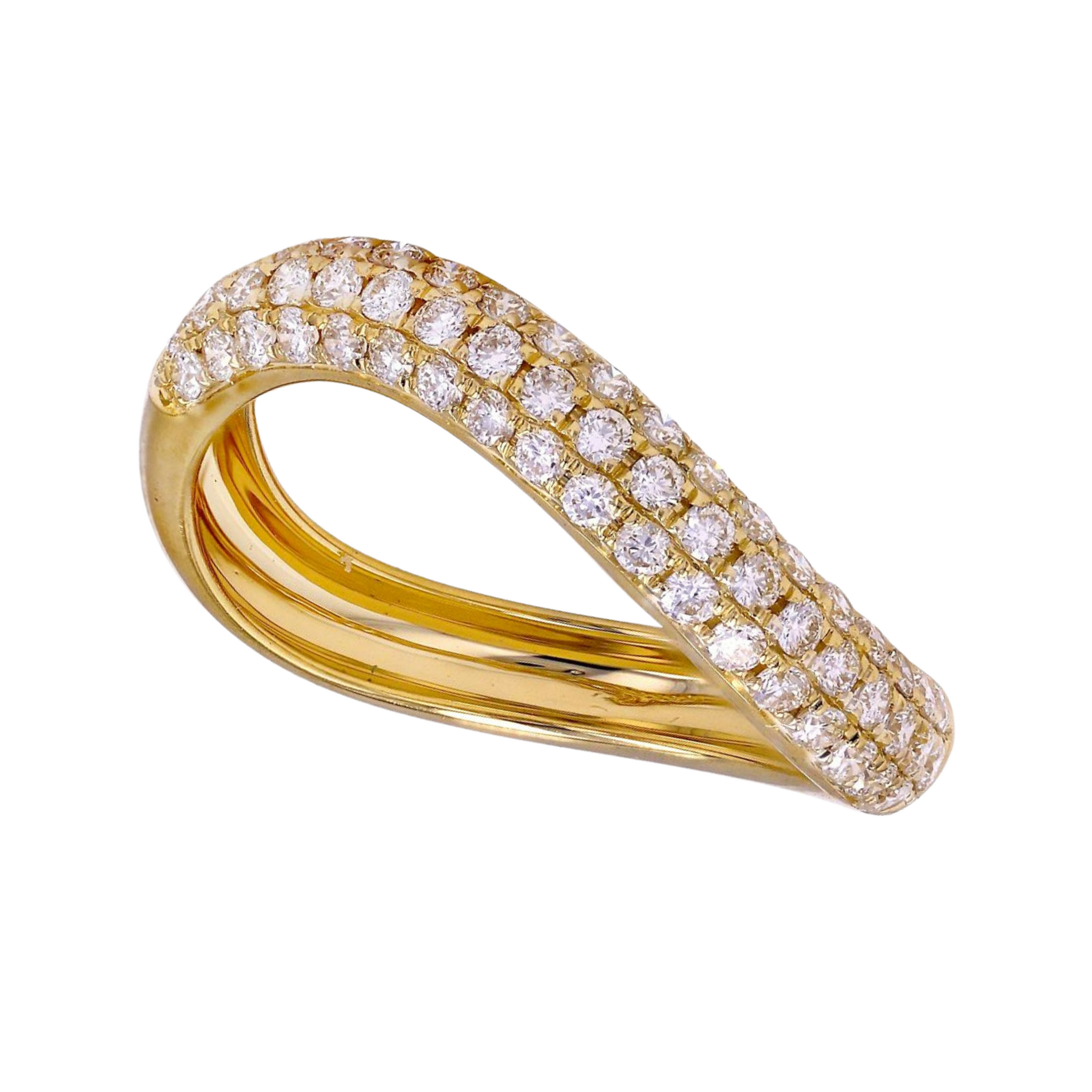 Anillo wave con brillantes