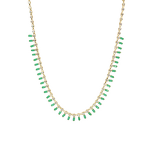 Tennis con dangling baguettes de circonia