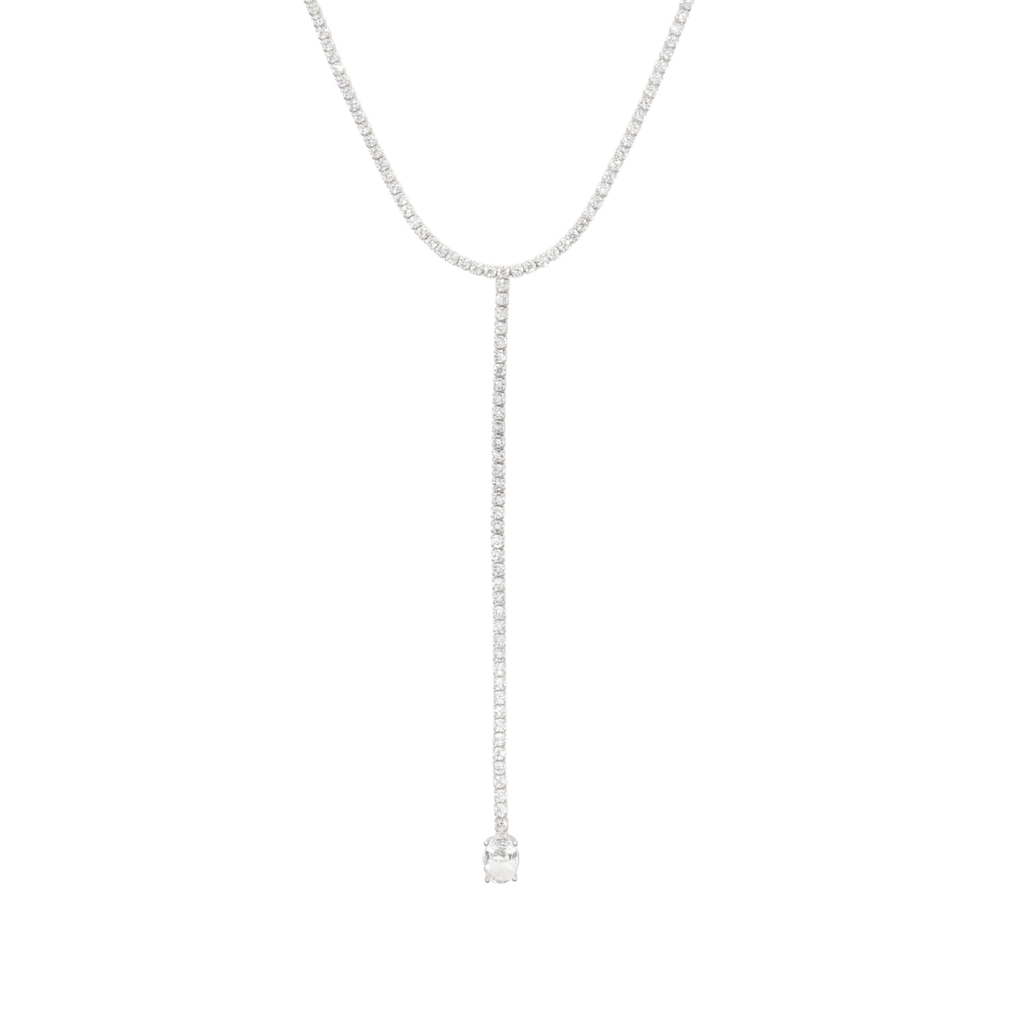 Lariat de plata con circonias