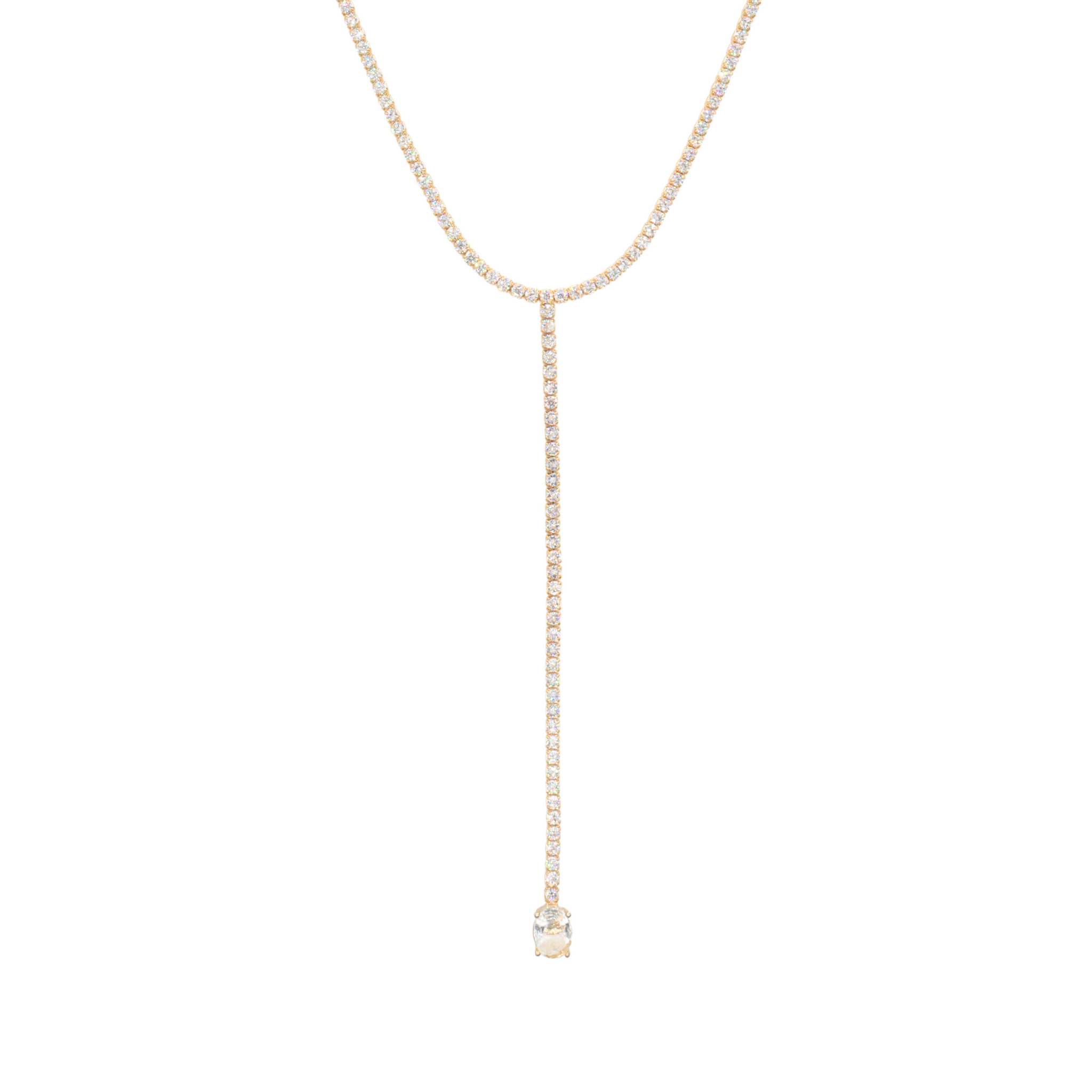 Lariat de plata con circonias