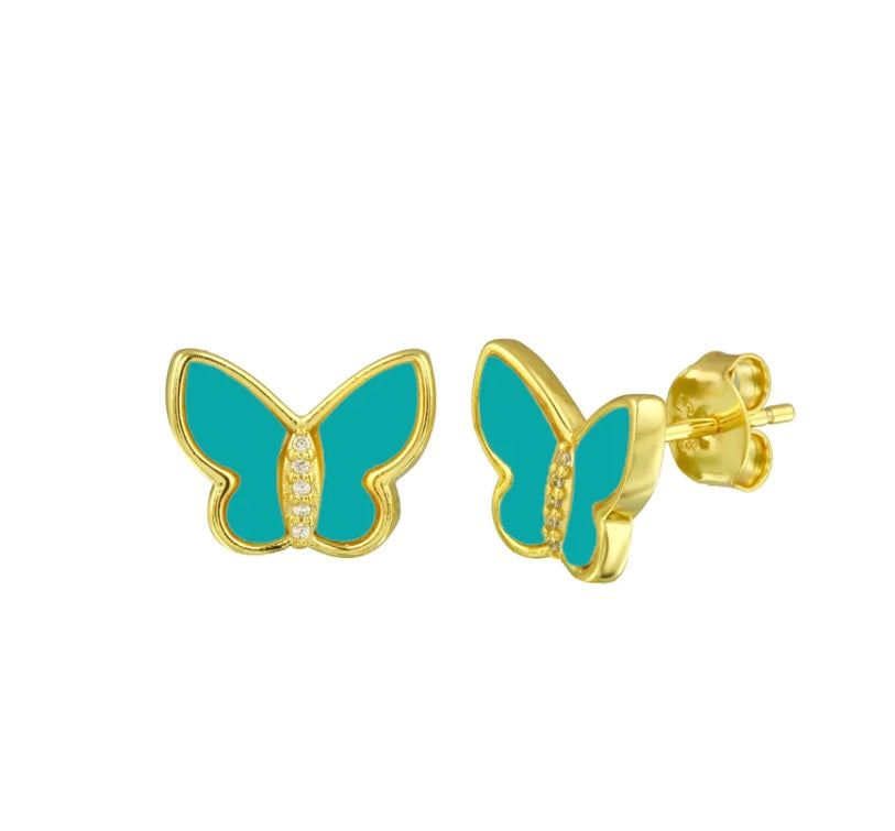 Studs con Mariposas de Piedra