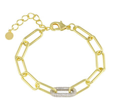 Pulsera de Links Chunky con Detalle en Pave