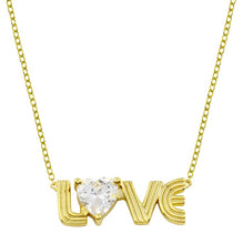 Collar fluted love con circonia heartshape