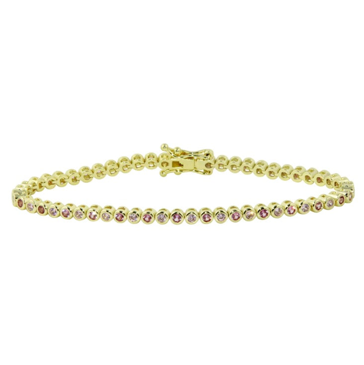 Tennis bracelet con circonias rosadas