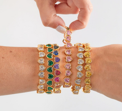 Pulsera stretchy con circonias rosadas