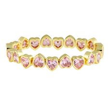 Pulsera stretchy con circonias rosadas