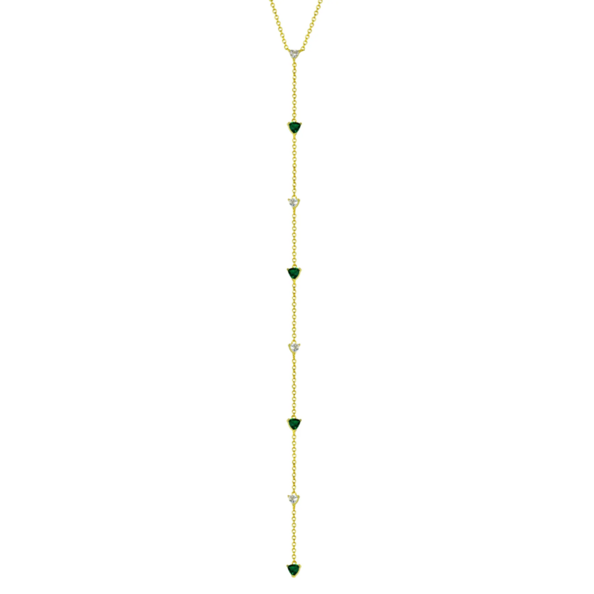 Collar lariat con circonias verdes