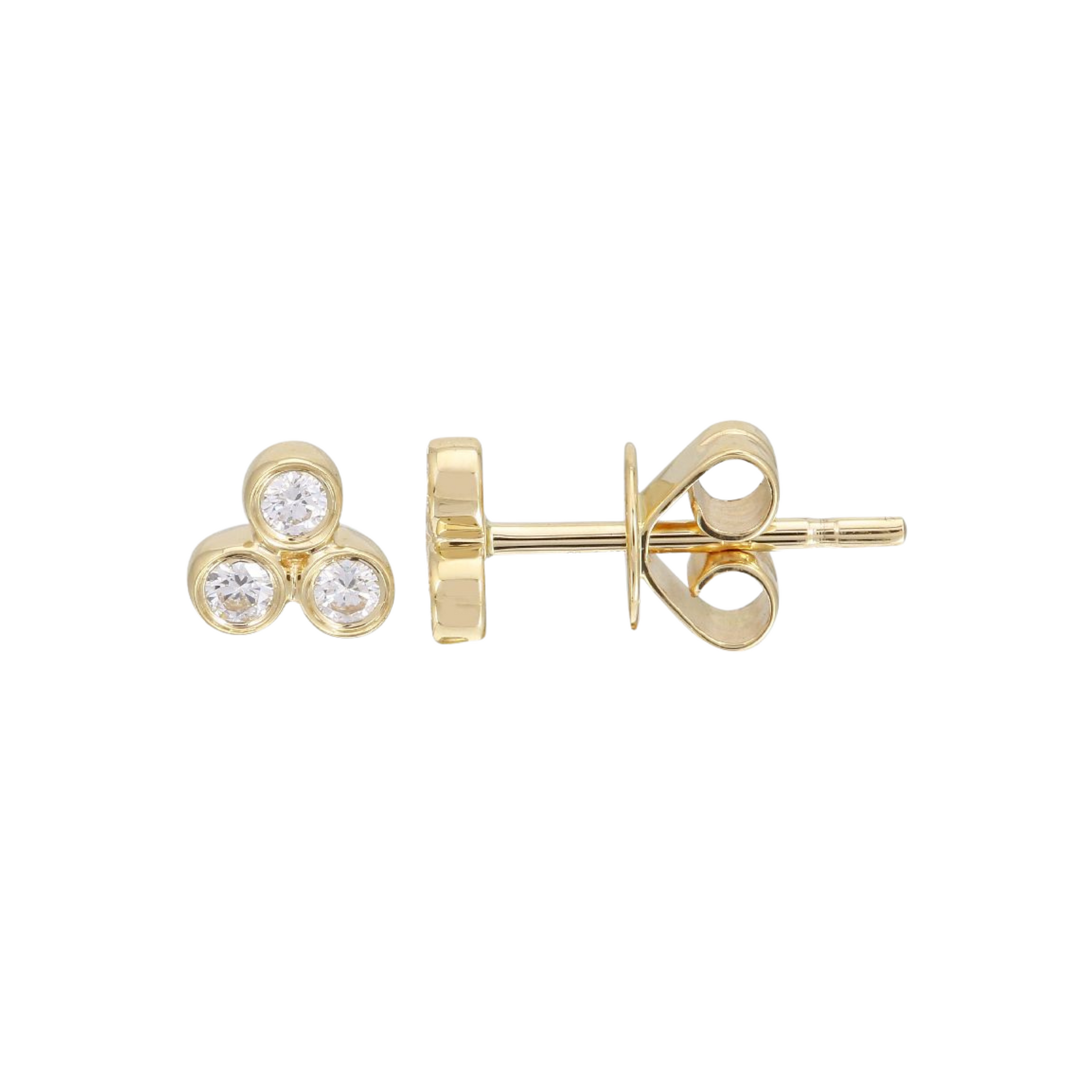 Piercing stud con 3 diamantes en bisel