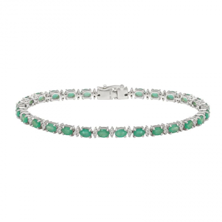 Tennis bracelet con esmeraldas
