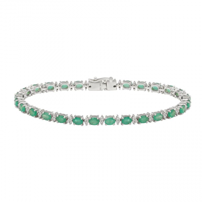 Tennis bracelet con esmeraldas