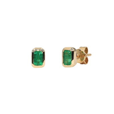 Studs emerald cut con esmeraldas