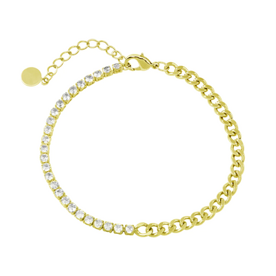 Pulsera Half&Half en Tennis y Cuban Links