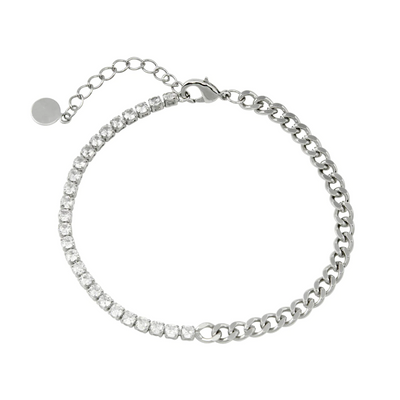 Pulsera Half&Half en Tennis y Cuban Links