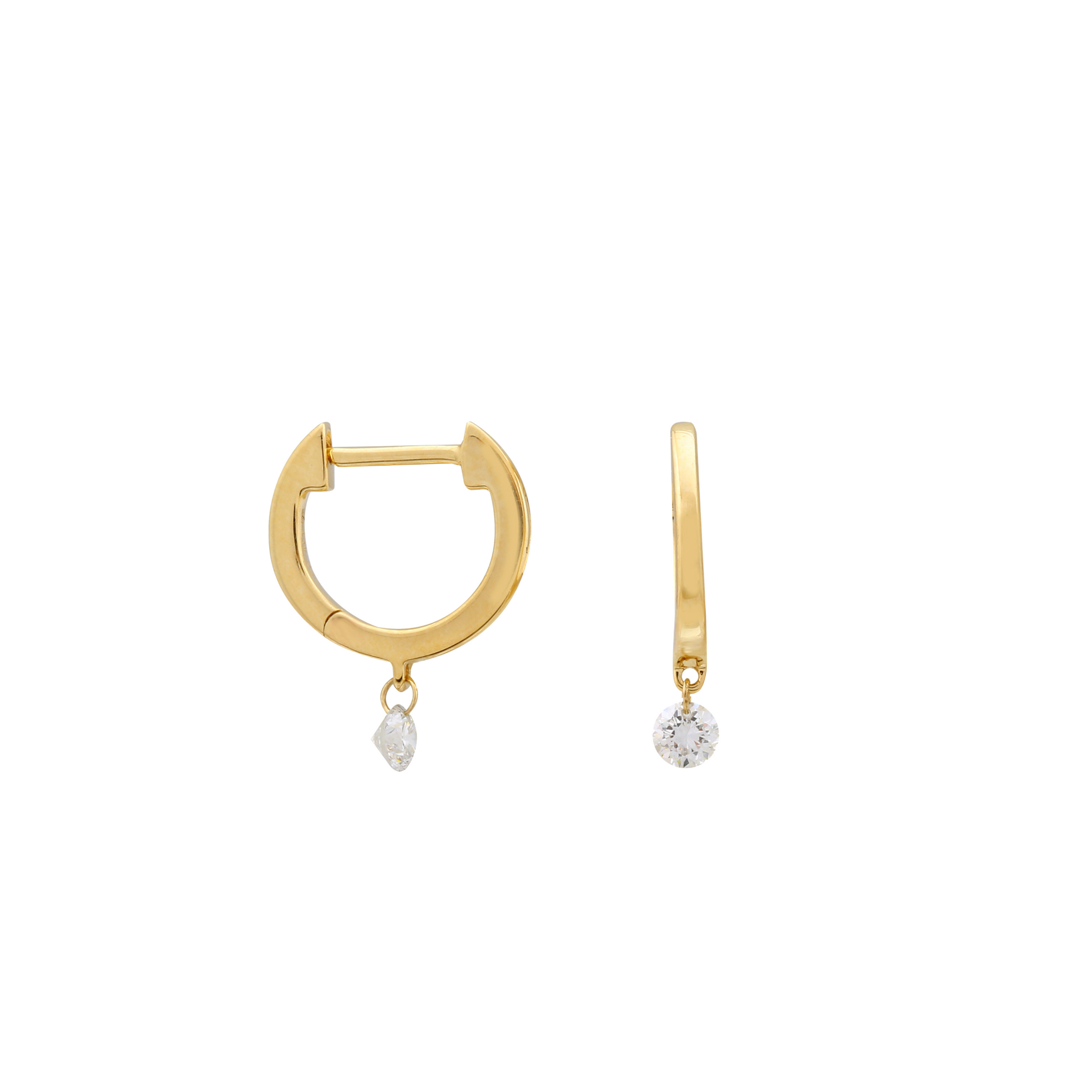 Huggie plain con diamante naked colgante