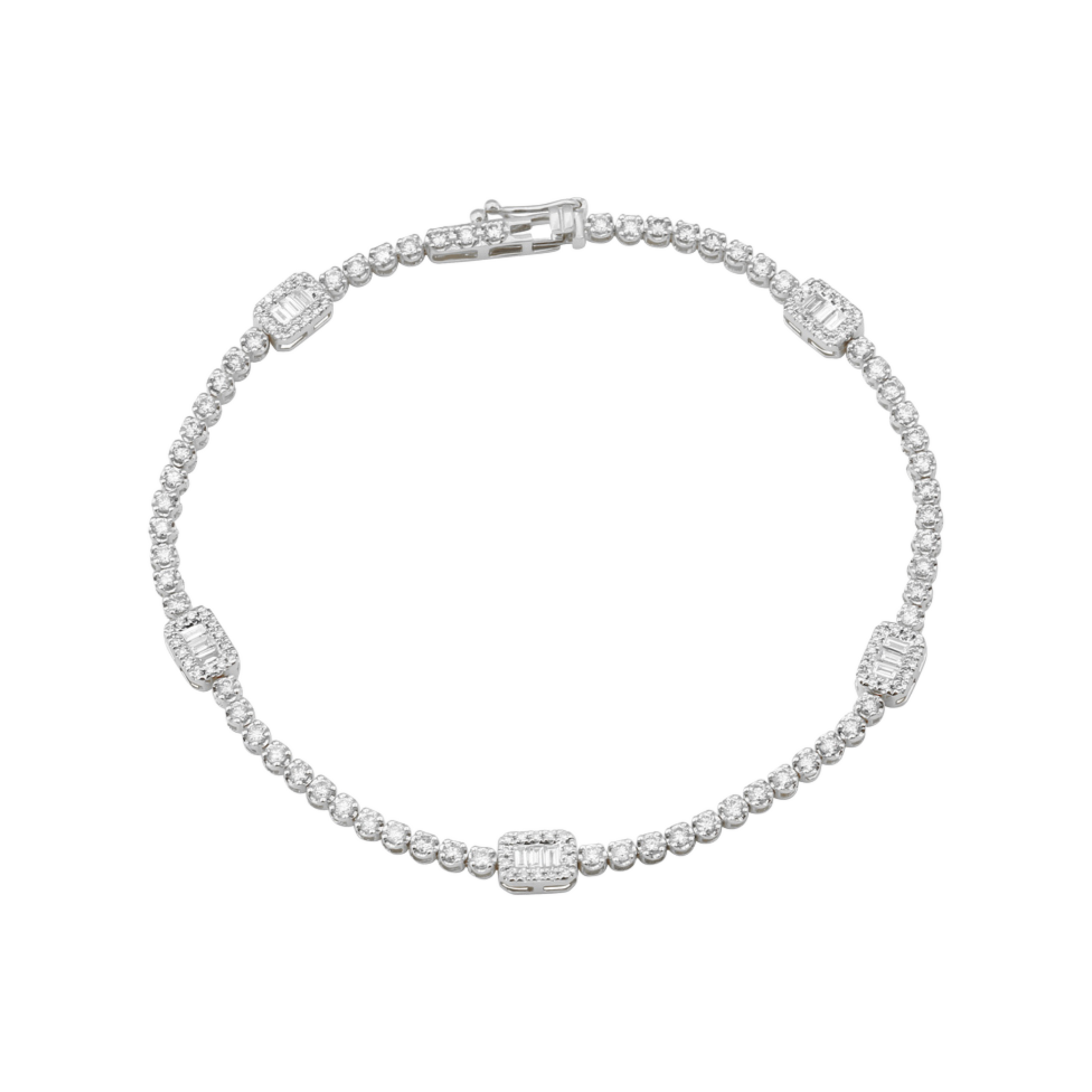 Tennis bracelet con diamantes emerald illusion