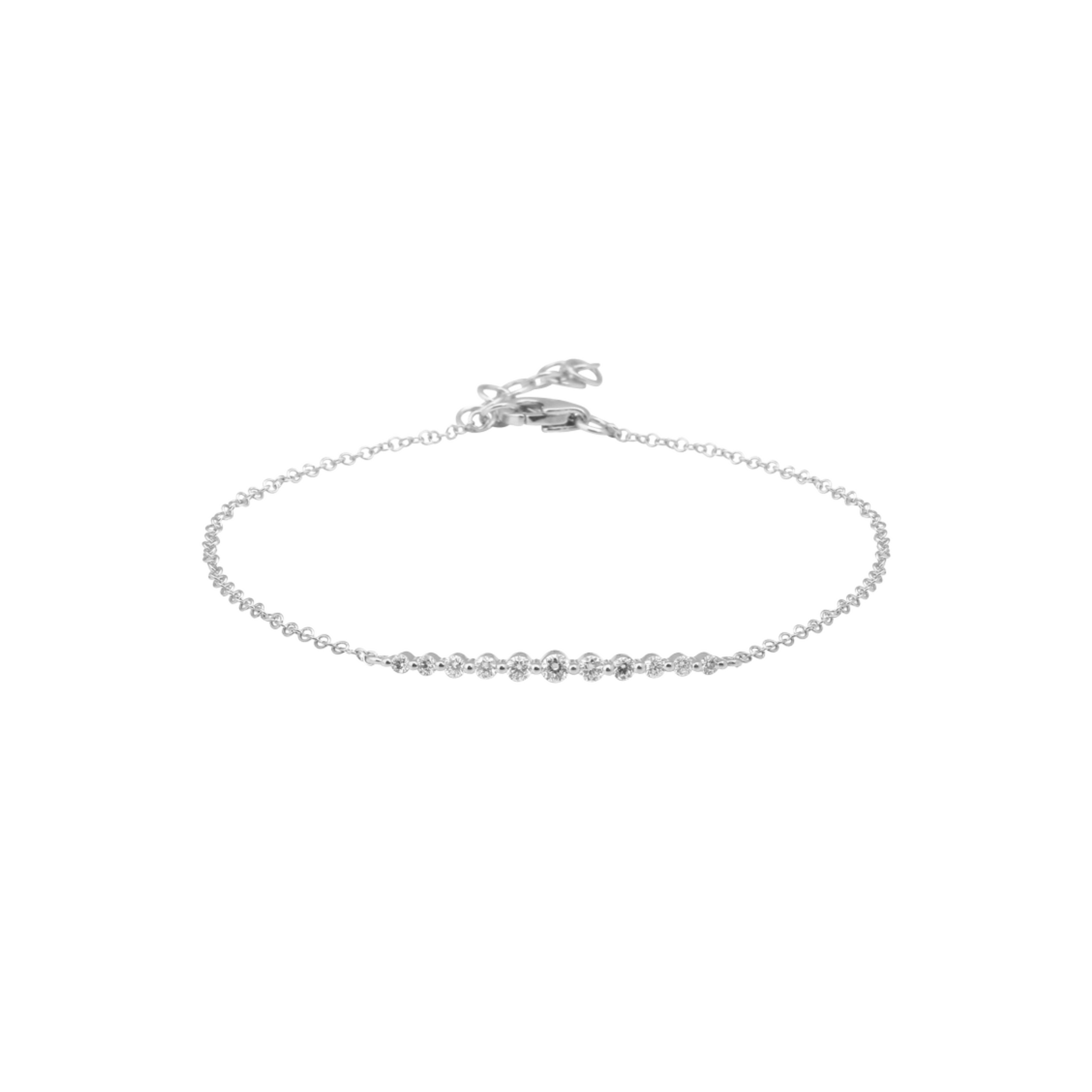 Pulsera con barra de diamantes degradados