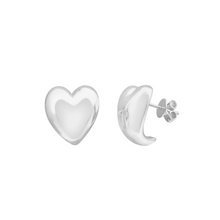 Puffy heart studs