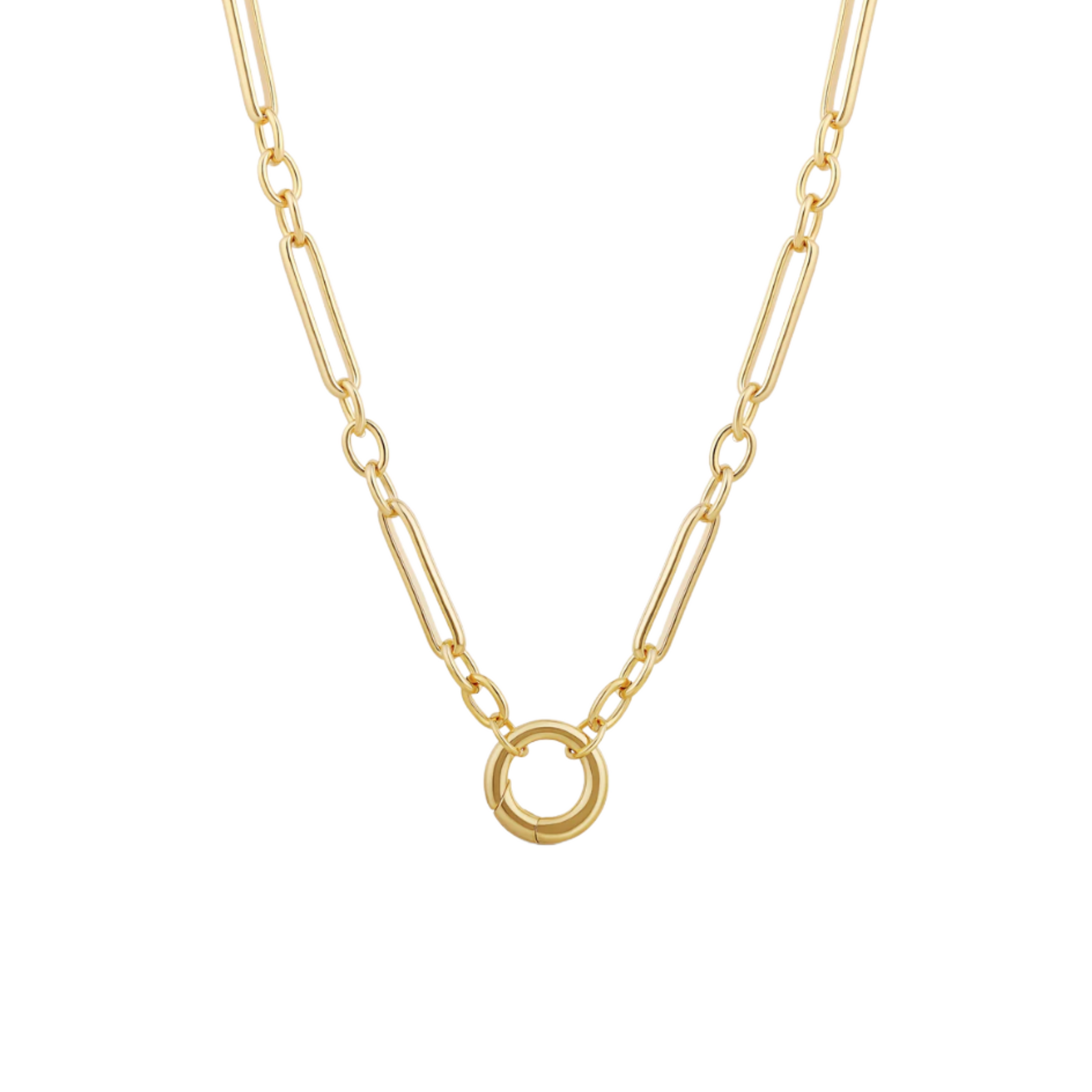 Cadena con long paperclip links y pushclasp