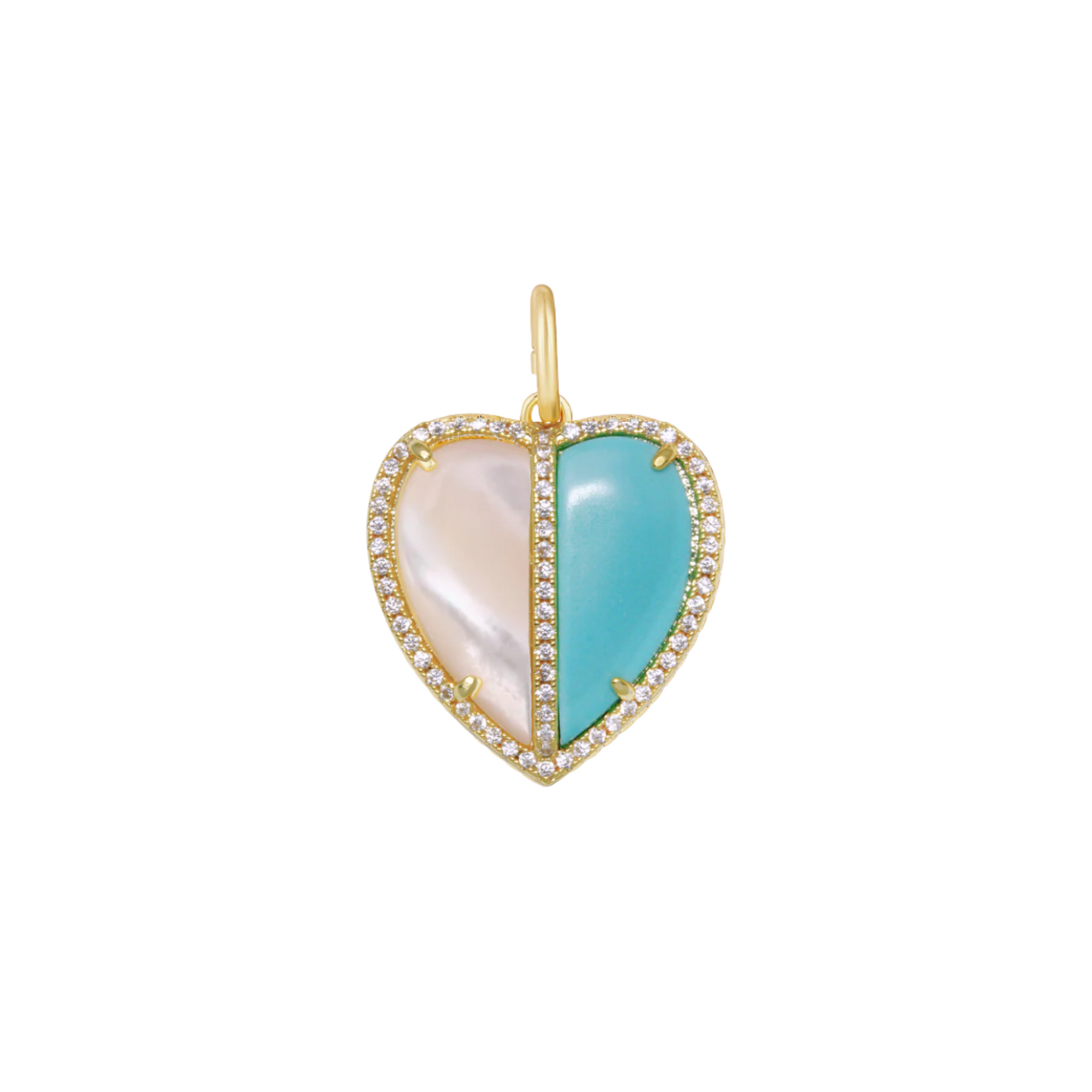Charm de corazón half & half